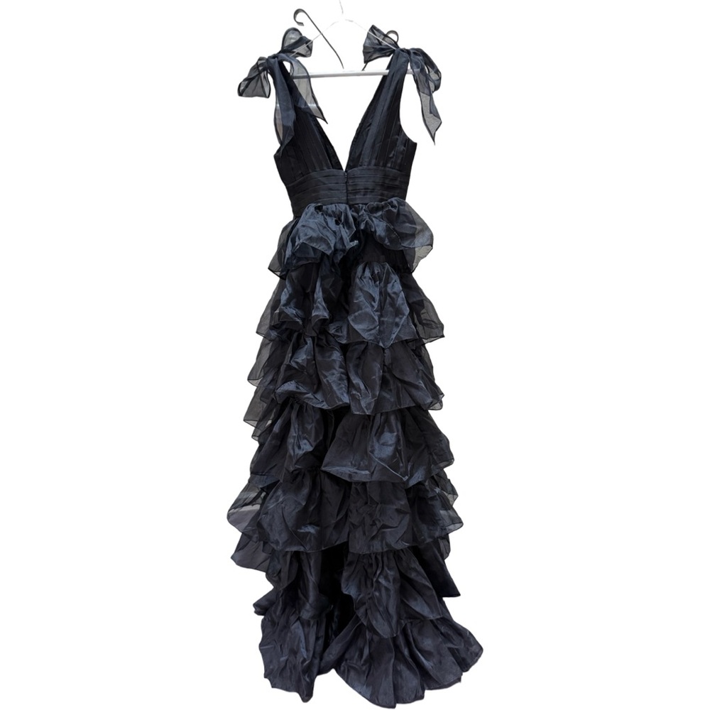 Ceremony Gown – Gothic Ruffle Dress with Slit & Bows” NWOT-Small - Picture 9 of 17